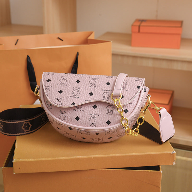 A high-end women's bag is popular this year, new trendy shoulder messenger bag, niche popular saddle bag - Mixbatch