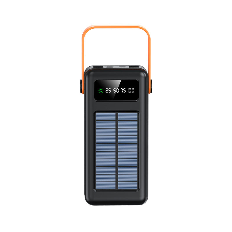 Cross-border large-capacity 5W100000 mAh self-contained cable, power bank, outdoor camping, solar mobile power customization