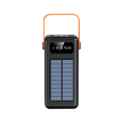 Cross-border large-capacity 5W100000 mAh self-contained cable, power bank, outdoor camping, solar mobile power customization