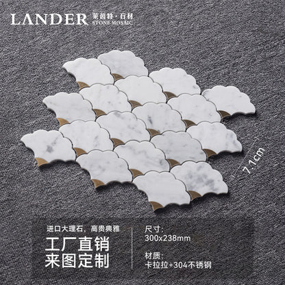 A metal mosaic tile bathroom