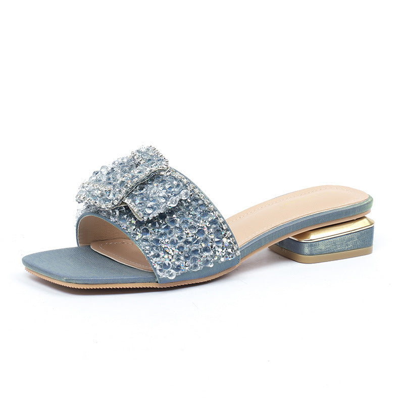 A summer rhinestone slippers women's summer