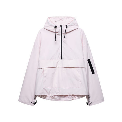 A hooded jacke