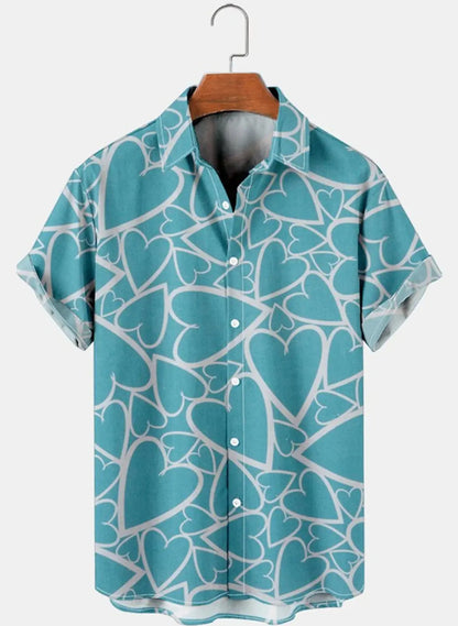A love pattern short sleeve shirt