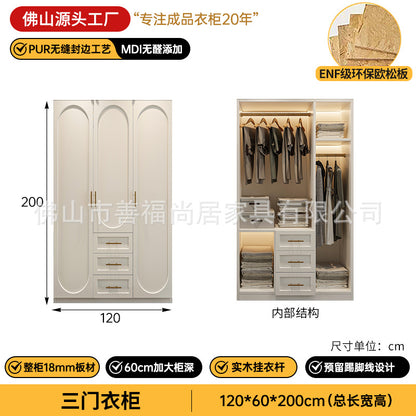 A The solid wood wardrobe with OSB board ENF grade melamine paint finish