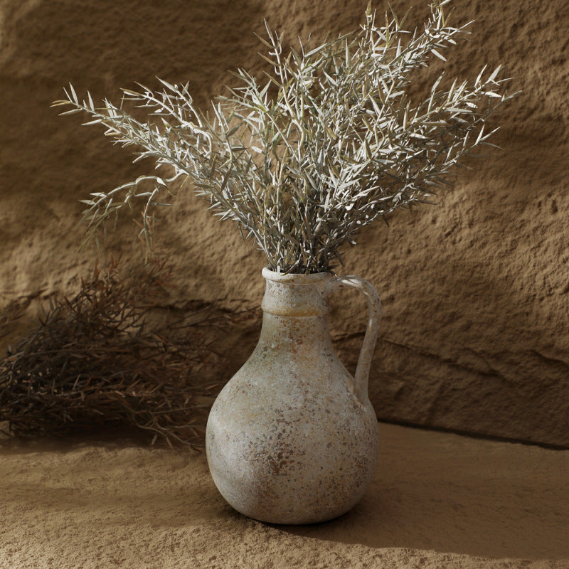 A coarse pottery handmade vase