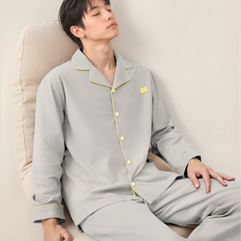 A men's pure cotton pajama set