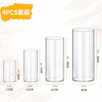 A straight glass vase plant container fish tank ornament