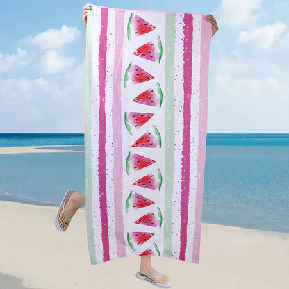 A microfiber double-sided velvet beach towel