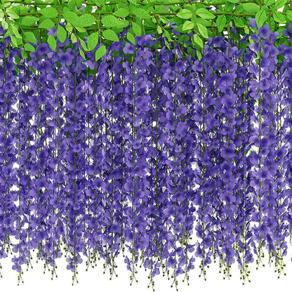 A simulated wisteria flower string bean flower fake flower rattan indoor air conditioner pipe decoration winding blocking wedding silk flower ceiling