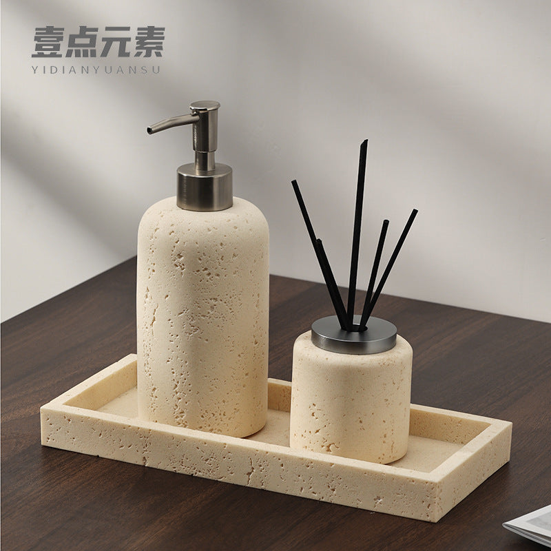 طقم حمام من حجر الترافرتين