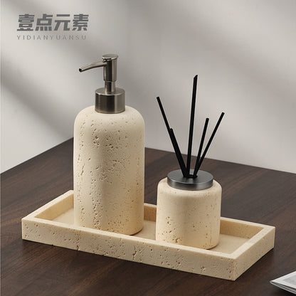 طقم حمام من حجر الترافرتين