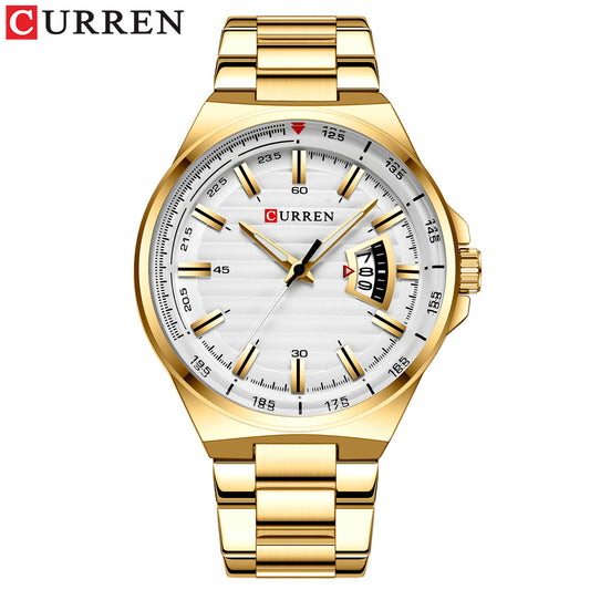 A  8375 Men's Business Quartz Watch, Calendar Foreign Trade Large Dial Men's Watch Waterproof Watch