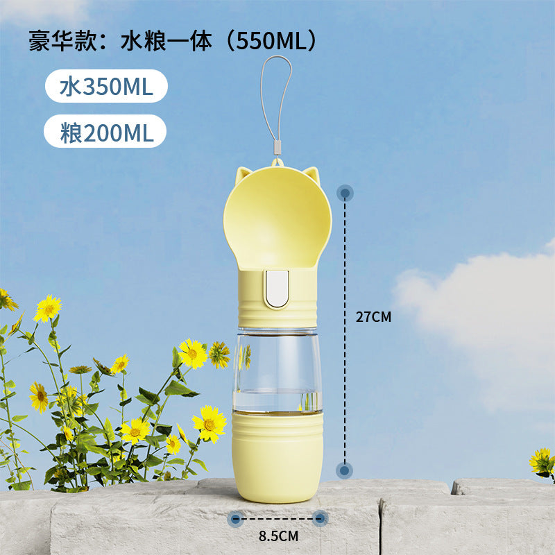 A pet portable water cup food cup