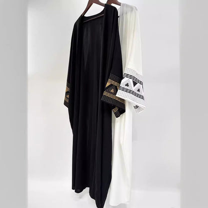 Women's Muslim cardigan embroidered outer drape abaya bat sleeve dress embroidered - Mixbatch