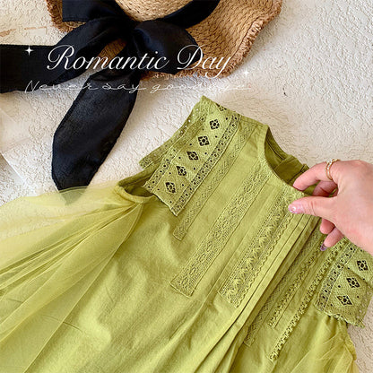 A Korean version of children's clothing girls' dress summer new foreign style medium children's temperament long dress little girl princess dress