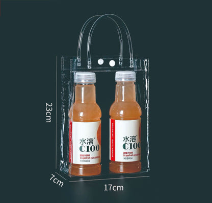 A Spot plastic pvc tote bag, transparent gift packaging bag, milk tea with hand gift, hi candy, portable pvc packaging bag
