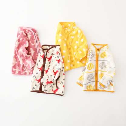 A children's warm fleece jacket for winter