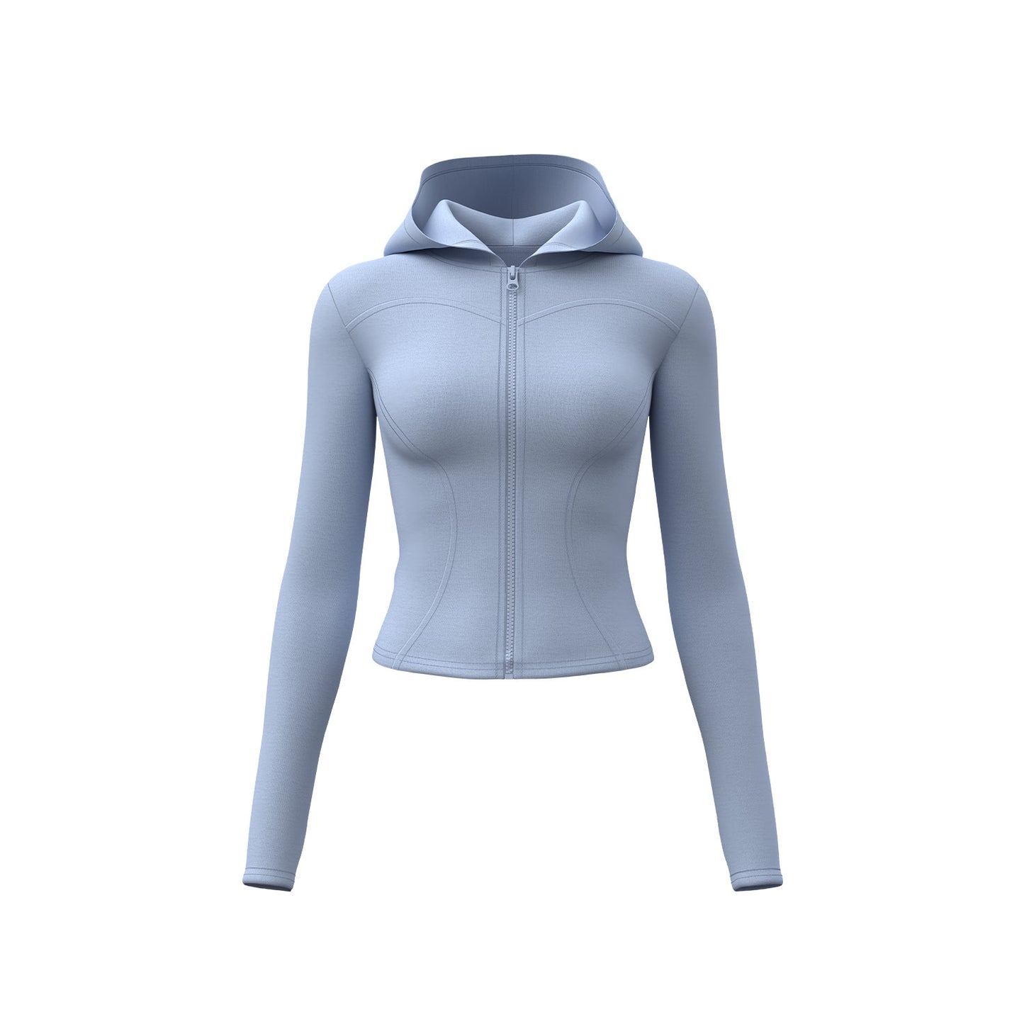 A Hooded Slim Yoga Jacket Stretch Skinny Windproof Running Cycling Sports Jacket
