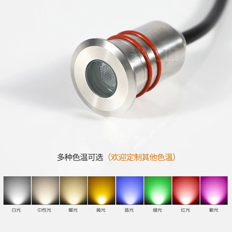 A led small buried light step lighting round mini star light landscape 1W outdoor embedded waterproof spotlight 12V