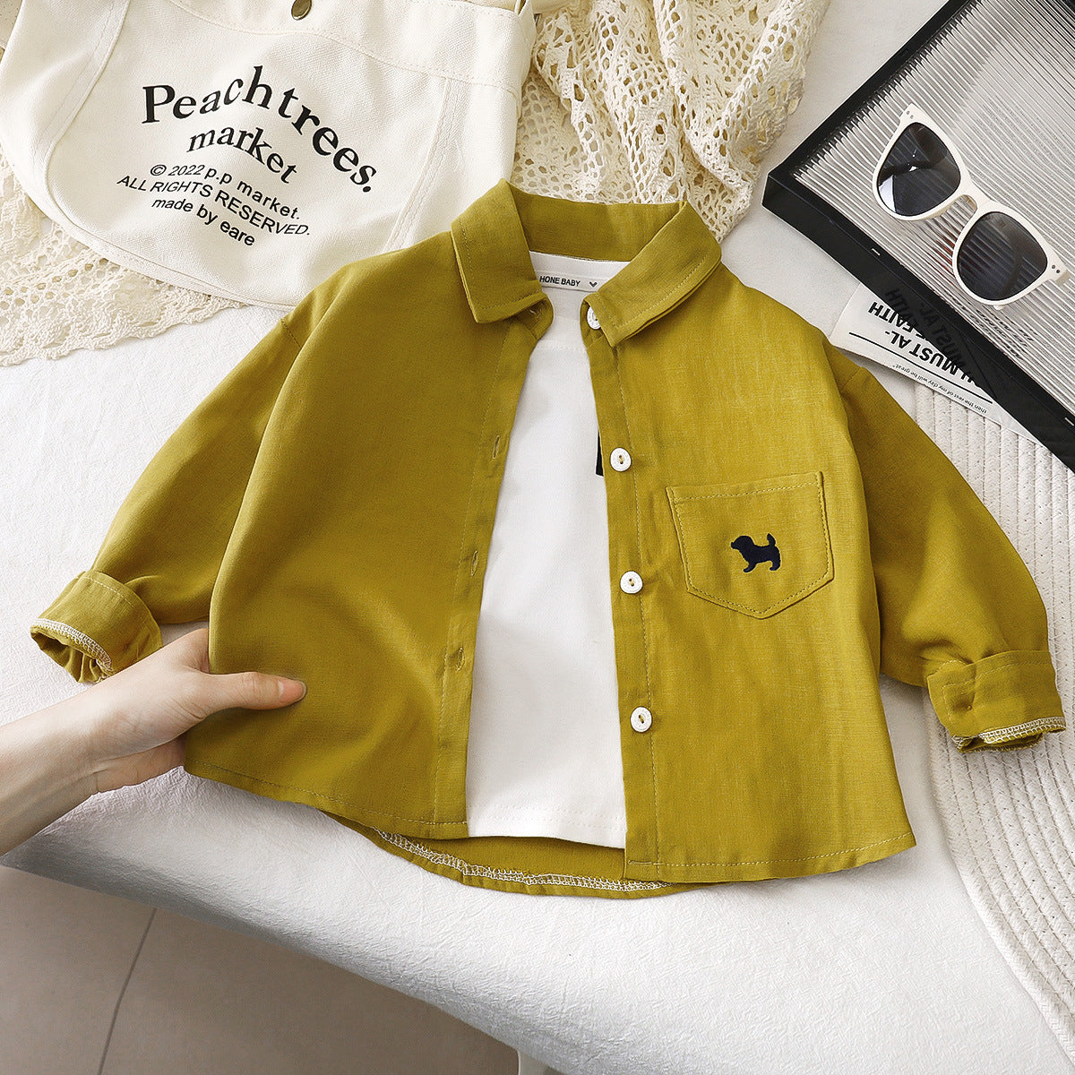 A children's long-sleeved shirt