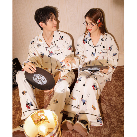 A couple pajamas women's autumn and winter thickened island velvet loungewear suit men