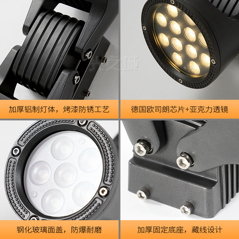 A led double-headed wall lamp villa outdoor column up and down luminous decoration lighting exterior wall waterproof wall-mounted spotlight