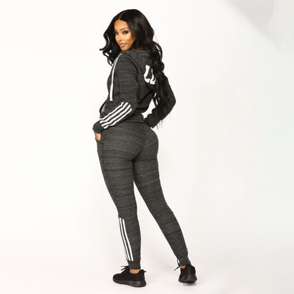 A long-sleeved sweater set