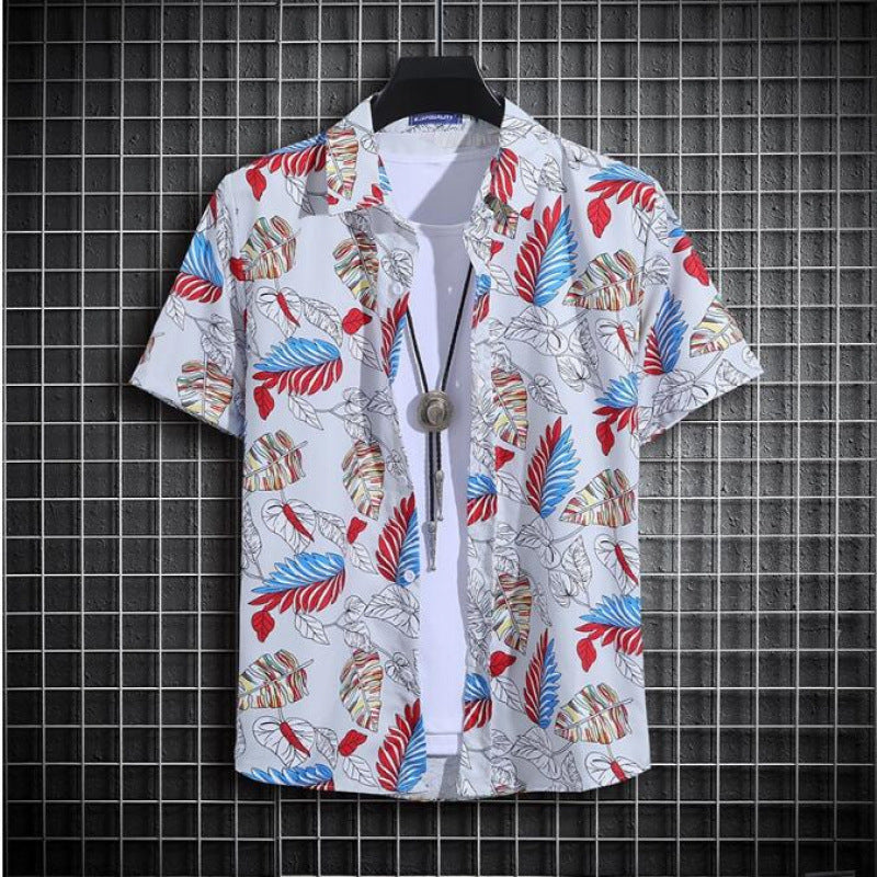 A short-sleeved printed shirt