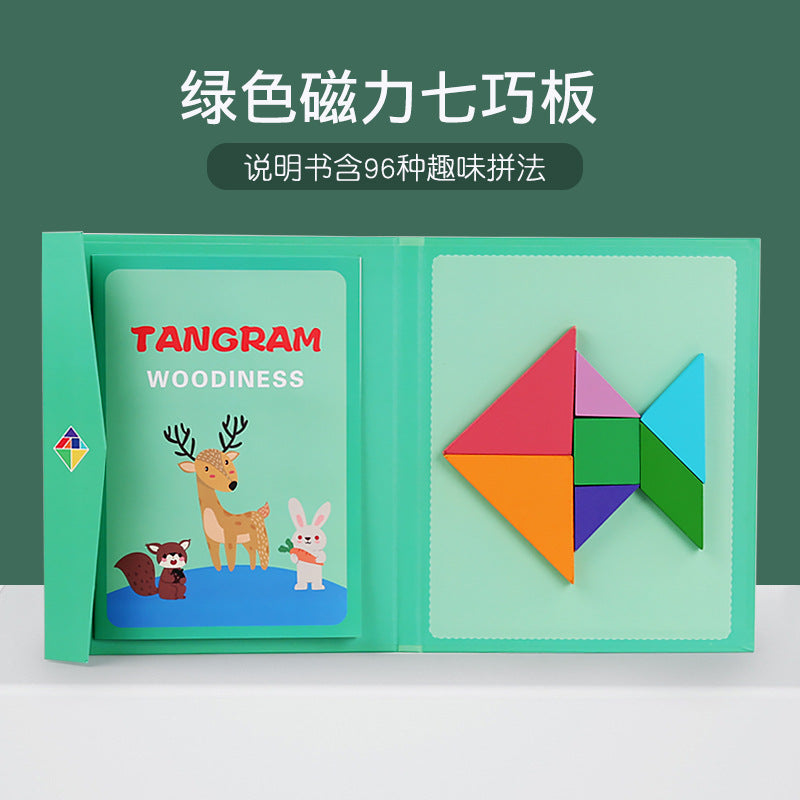 A magnetic tangram teaching aid