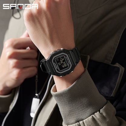 A fashionable small square electronic watch male and female students Korean version simple multi-function luminous waterproof watch factory wholesale