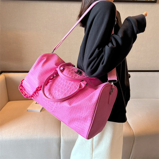 A short-distance travel bag large-capacity soft leather anti-splashing fitness bag overnight bag new lightweight cross-border weekend bag trendy girl