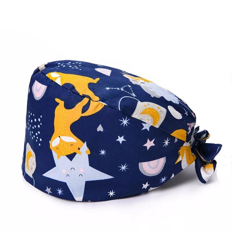 A Cross-border surgical cap Cotton solid color nurse operating room cap Sweat-absorbing and windproof confinement cap Dental dentist cap