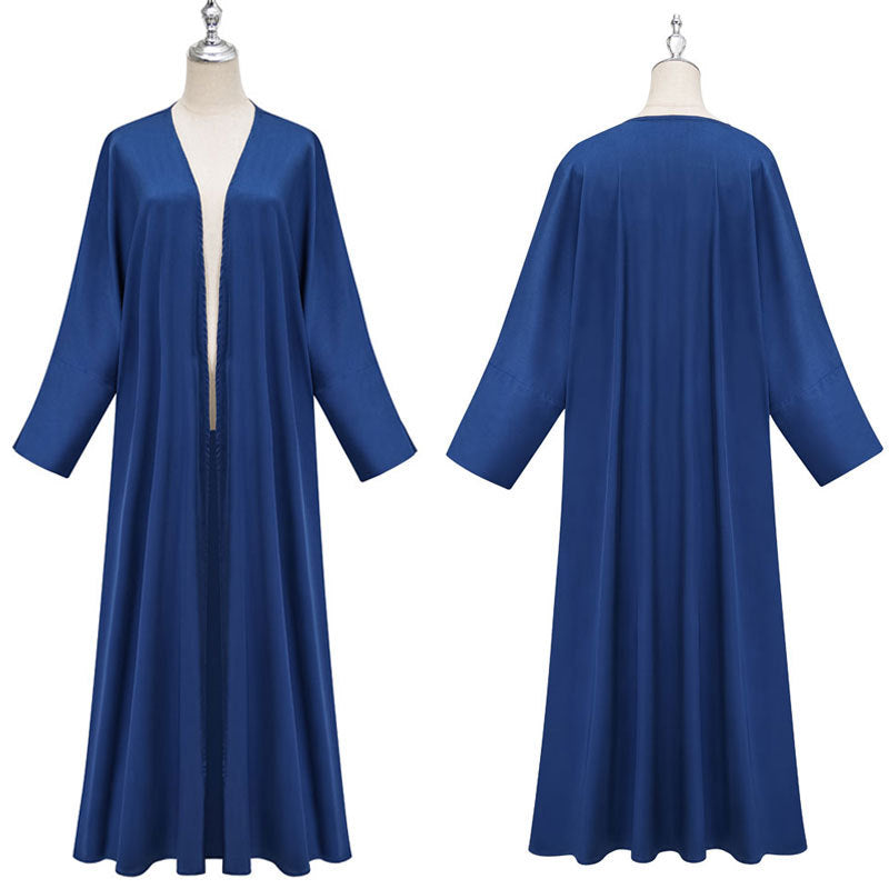 Middle Eastern Moose Fashion Elegant Satin Cardigan Dress Robe - Mixbatch