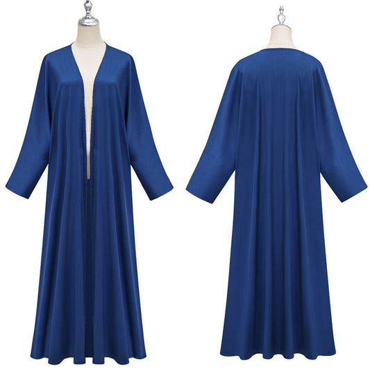 Middle Eastern Moose Fashion Elegant Satin Cardigan Dress Robe - Mixbatch