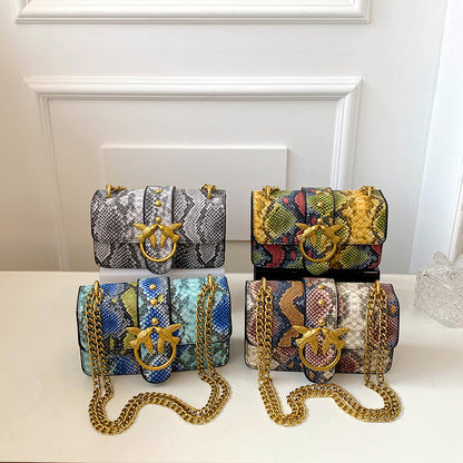 A Snakeskin pattern bird swallow women's bag Cross-border foreign trade European and American fashion women's bag