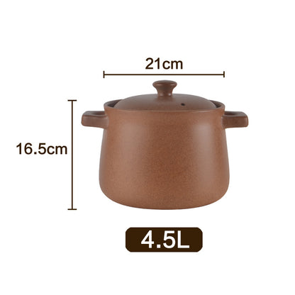 A terracotta casserole soup