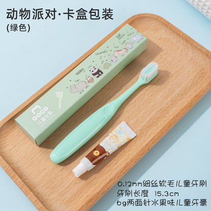Theme hotel children's disposable toothbrush with toothpaste slippers soft bristle tooth set