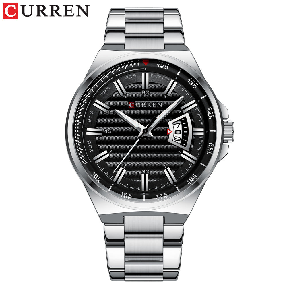 A  8375 Men's Business Quartz Watch, Calendar Foreign Trade Large Dial Men's Watch Waterproof Watch