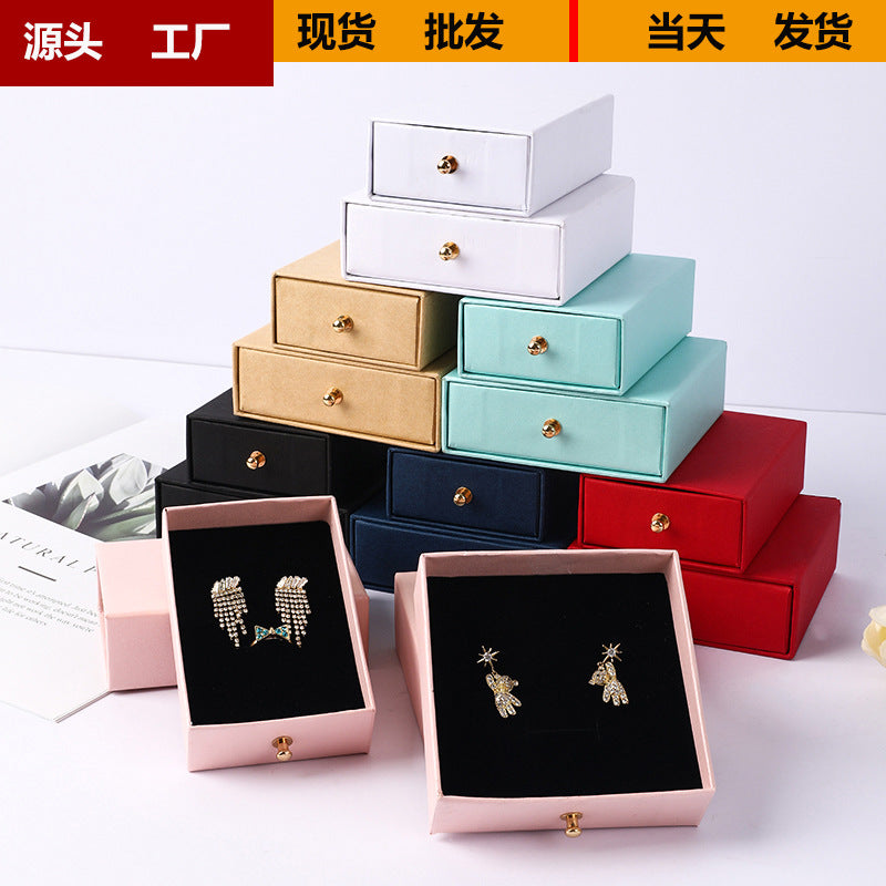 A rivet drawer jewelry box hot gold stamping process