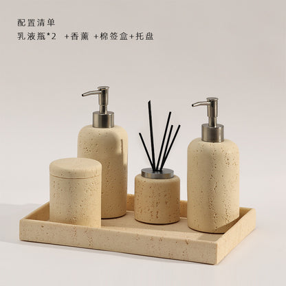 طقم حمام من حجر الترافرتين