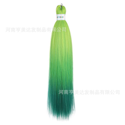 A EZ Color 26inch Women Chemical Fiber Long Straight Hair Large Easy Braided Hair Low Temperature Silk Long Straight Hair Wig - Mixbatch