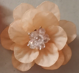 A Double flower, headgear, hairpin, acrylic dyed matte multi-petaled flower S066 hand-sewn flower, jewelry accessories - Mixbatch
