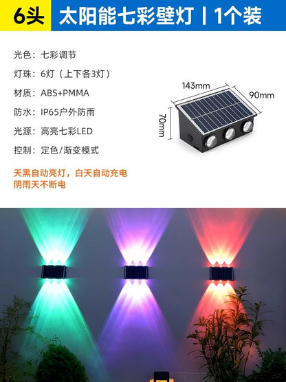 A Super bright solar outdoor wall light Balcony layout Wall washer light Garden decoration Wall waterproof atmosphere Garden light