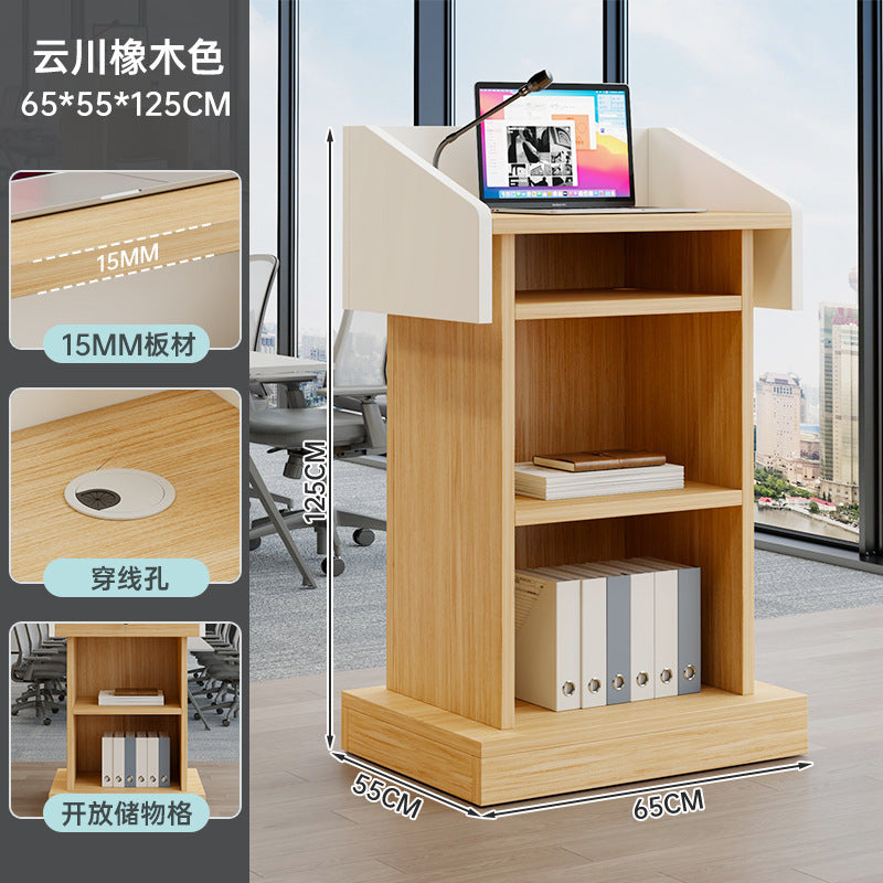 A Classroom podium lectern, and desk