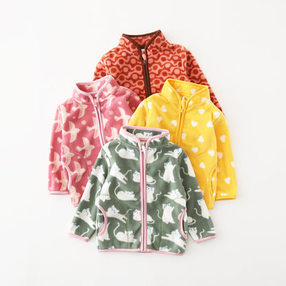 A children's warm fleece jacket for winter