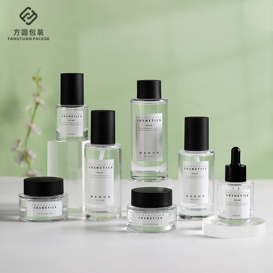 A New product straight round thick bottom glass cream bottle, dropper essential oil bottle, cosmetic bottle, lotion bottle in stock - Mixbatch