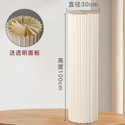 A Dessert Table Display Stand Wedding Folding Cylinder Paper Roman Column Folding Ornament Shopping Mall Window Birthday Party Arrangement