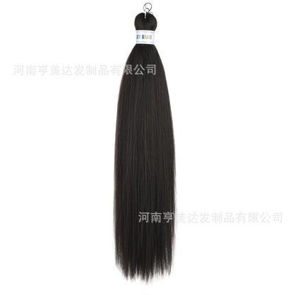 A EZ Color 26inch Women Chemical Fiber Long Straight Hair Large Easy Braided Hair Low Temperature Silk Long Straight Hair Wig - Mixbatch