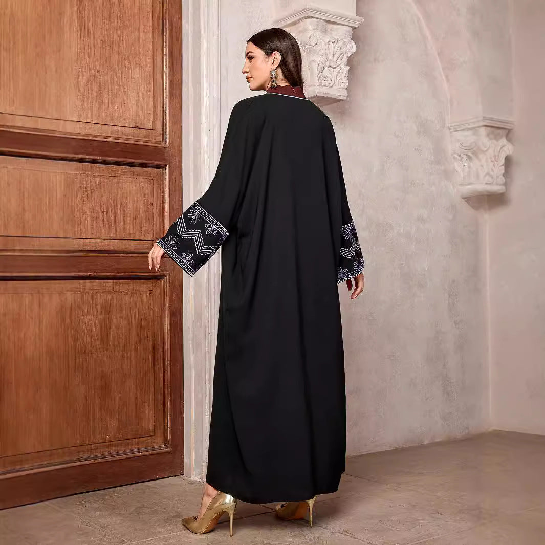 Abaya Muslim robe elegant fashion cardigan dress spot cross-border embroidery 2024 autumn new - Mixbatch
