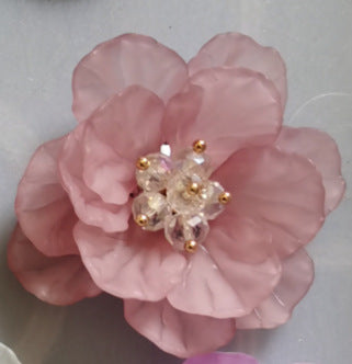 A Double flower, headgear, hairpin, acrylic dyed matte multi-petaled flower S066 hand-sewn flower, jewelry accessories - Mixbatch